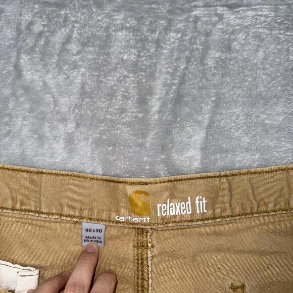 Carhartt Pants Men 40x28.5  Tan Carpenter Double Knee Canvas Grunge Y2K Relaxed - Picture 6 of 9